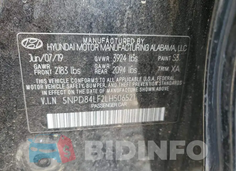 5NPD84LF2LH506521 Photo# 10
