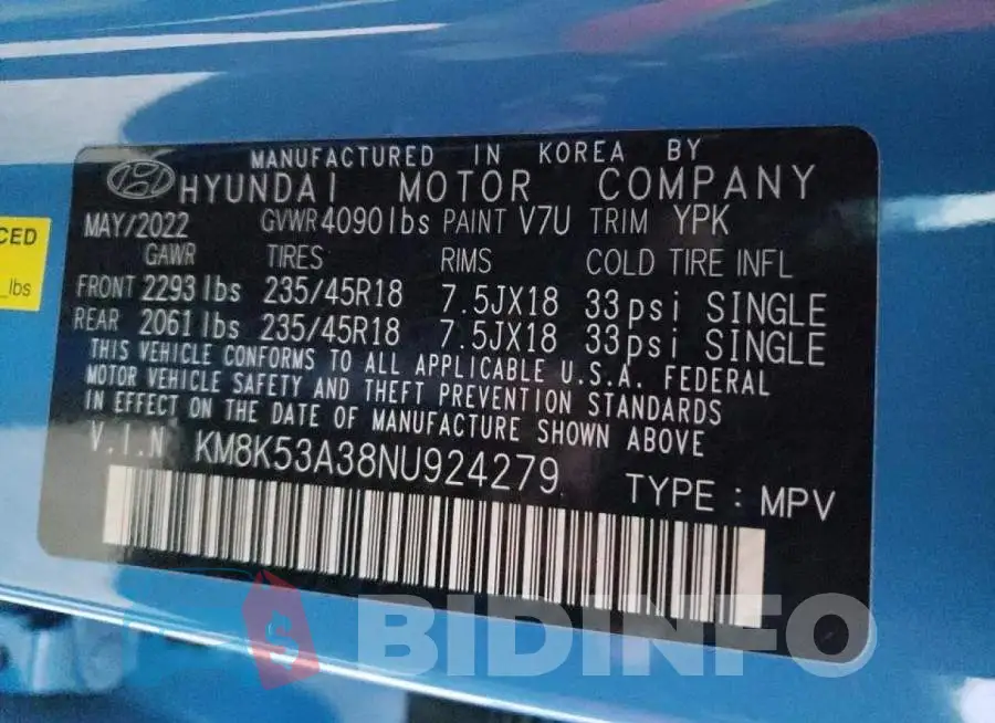 KM8K53A38NU924279 Photo# 10