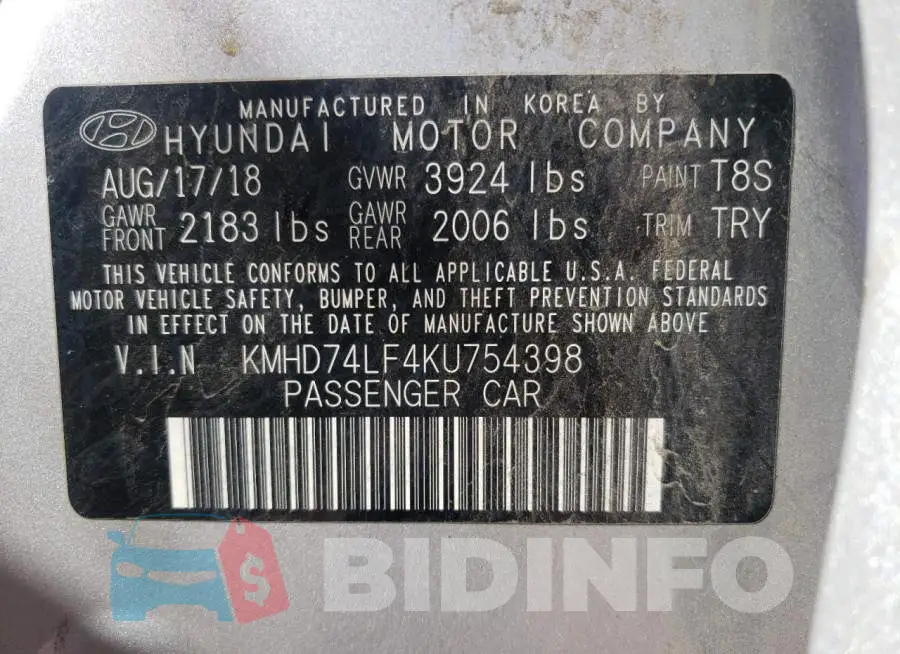 KMHD74LF4KU754398 Photo# 10