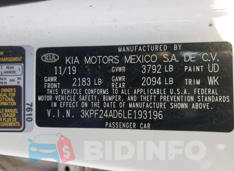 3KPF24AD6LE193196 Photo# 10