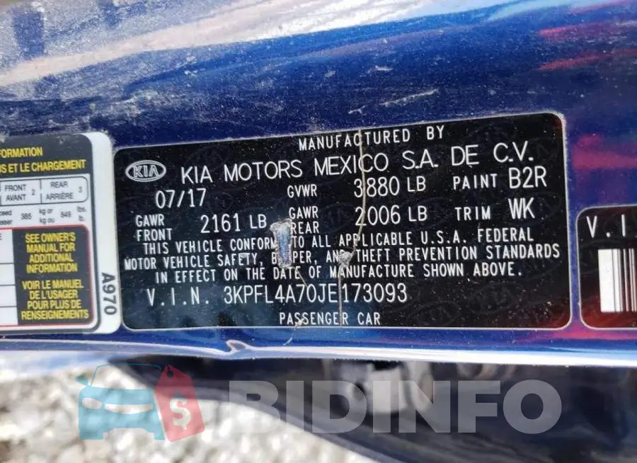 3KPFL4A70JE173093 Photo# 10