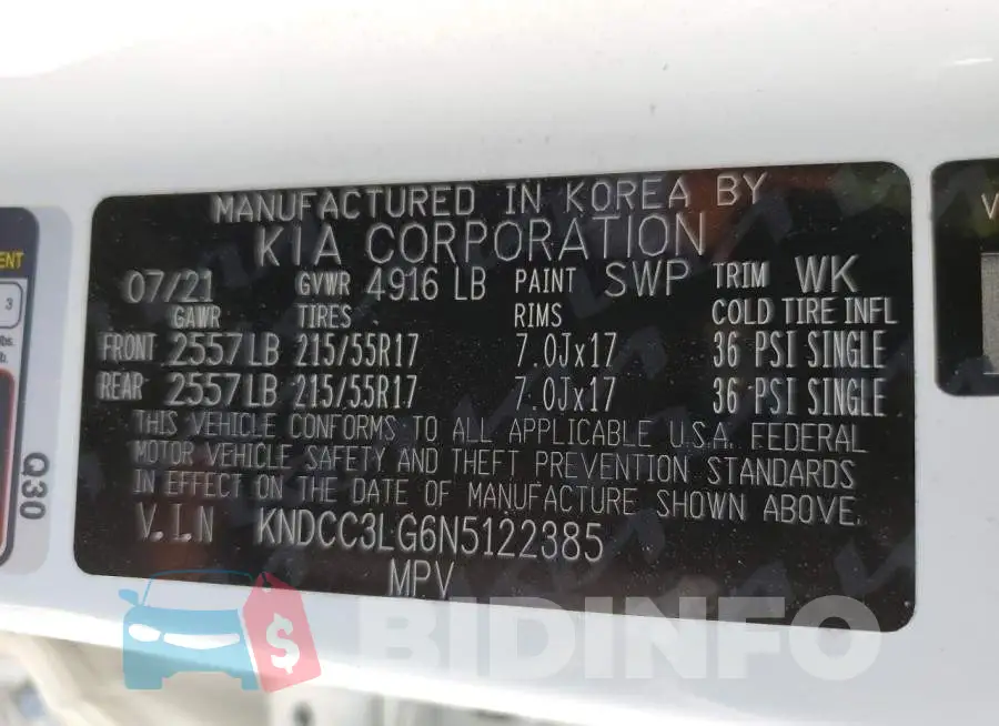KNDCC3LG6N5122385 Photo# 10