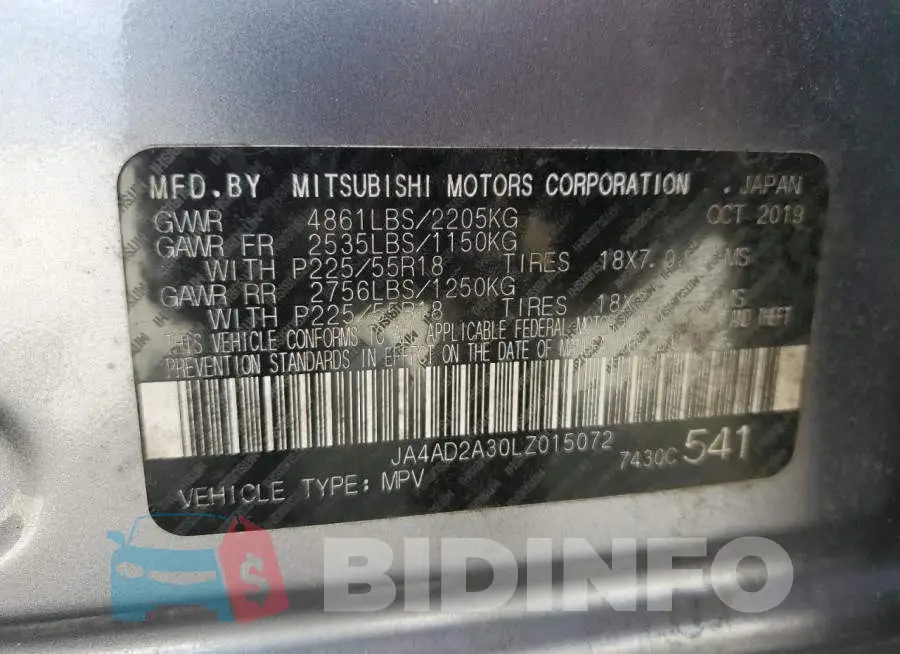 JA4AD2A30LZ015072 Photo# 10