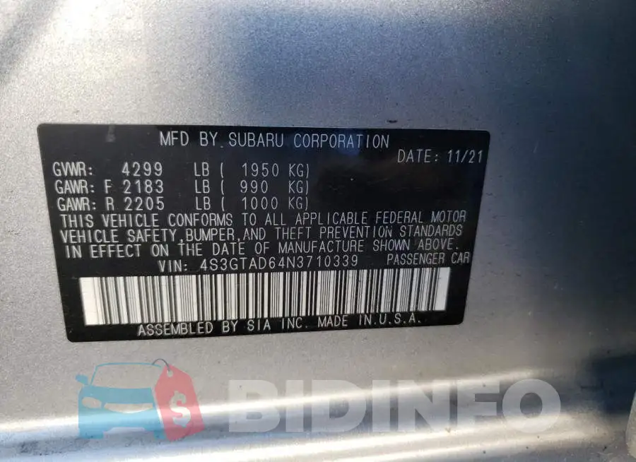 4S3GTAD64N3710339 Photo# 10