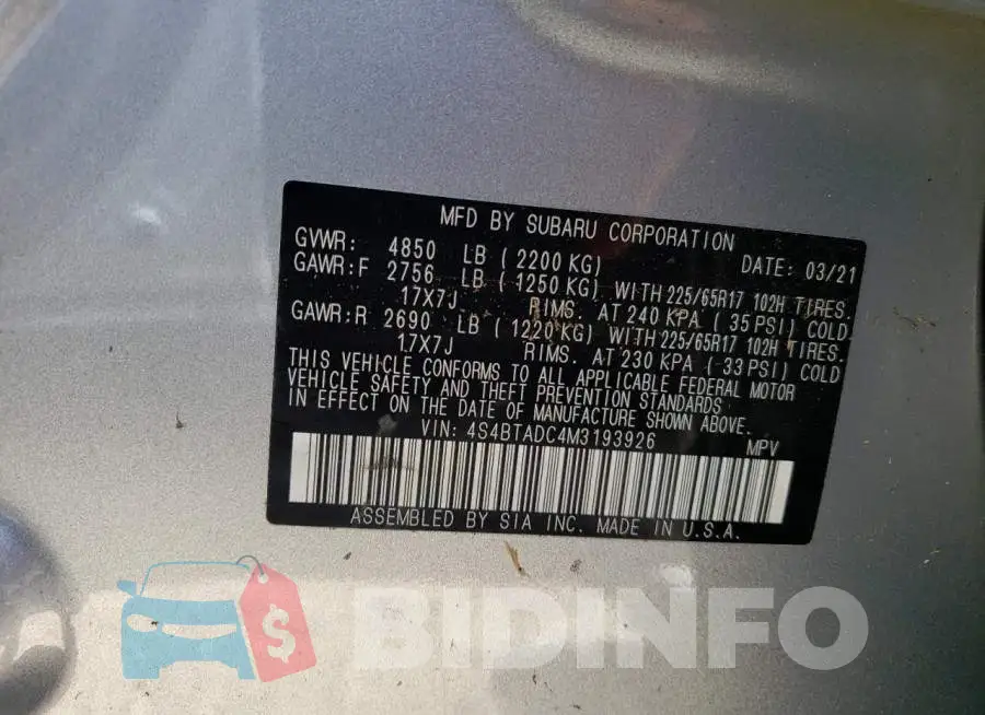 4S4BTADC4M3193926 Photo# 10