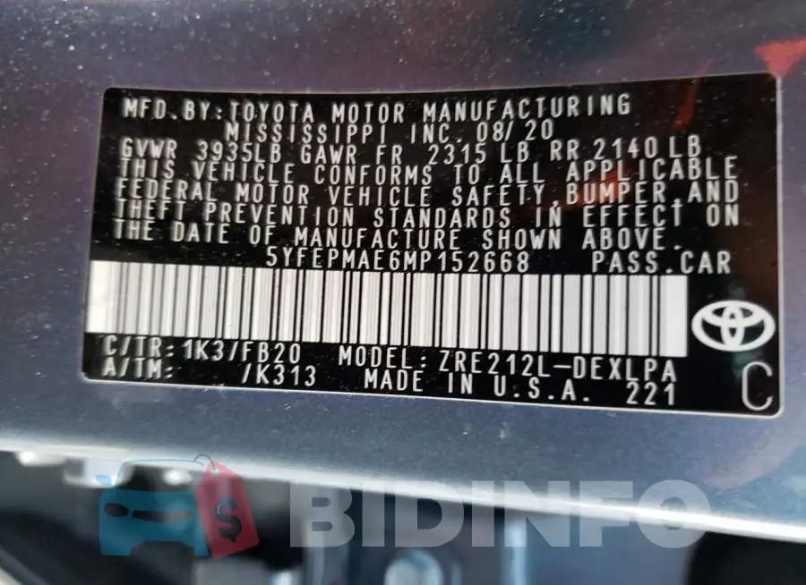 5YFEPMAE6MP152668 Photo# 10