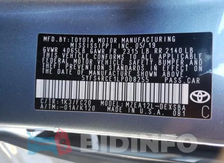5YFS4RCE1LP008255 Photo# 10