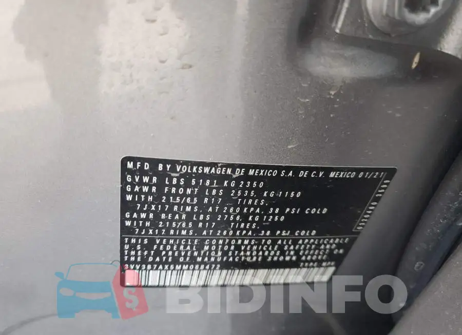3VV3B7AX5MM068472 Photo# 10