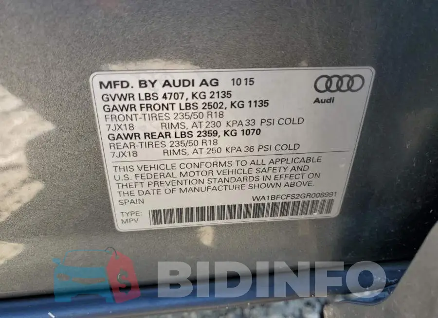 WA1BFCFS2GR008991 Photo# 13