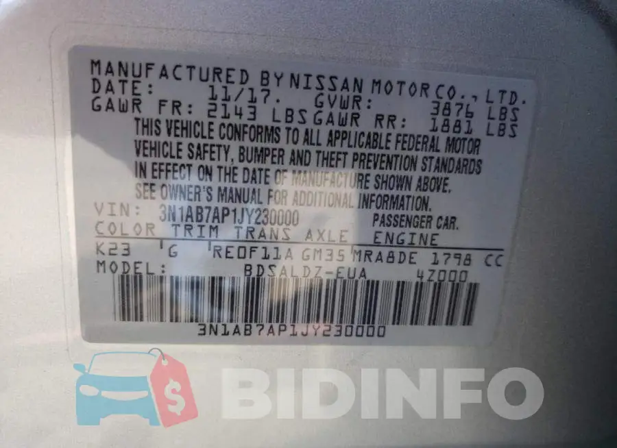 3N1AB7AP1JY230000 Photo# 10