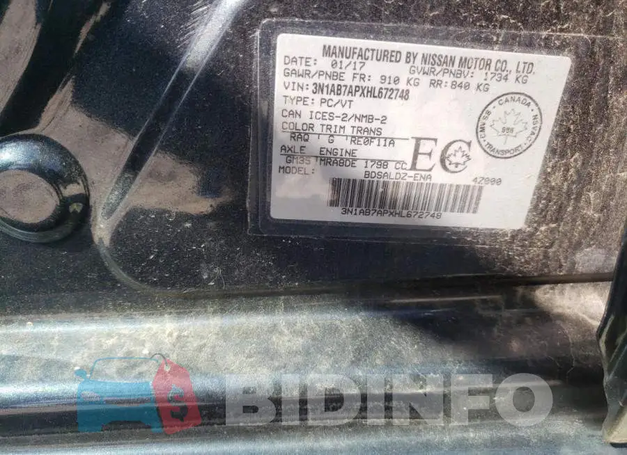 3N1AB7APXHL672748 Photo# 10