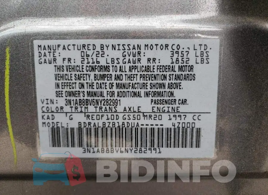 3N1AB8BV6NY282991 Photo# 10
