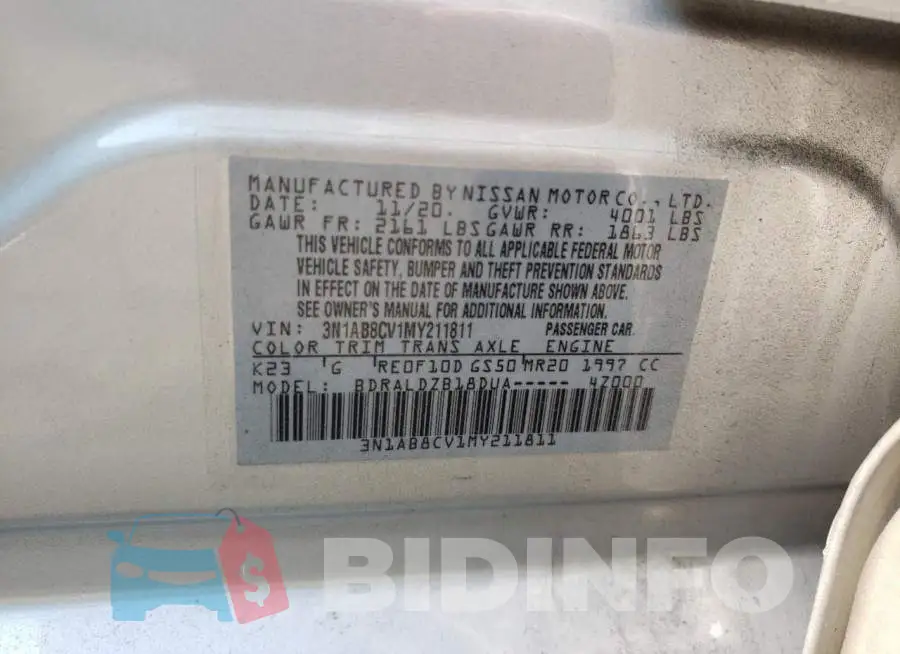 3N1AB8CV1MY211811 Photo# 10