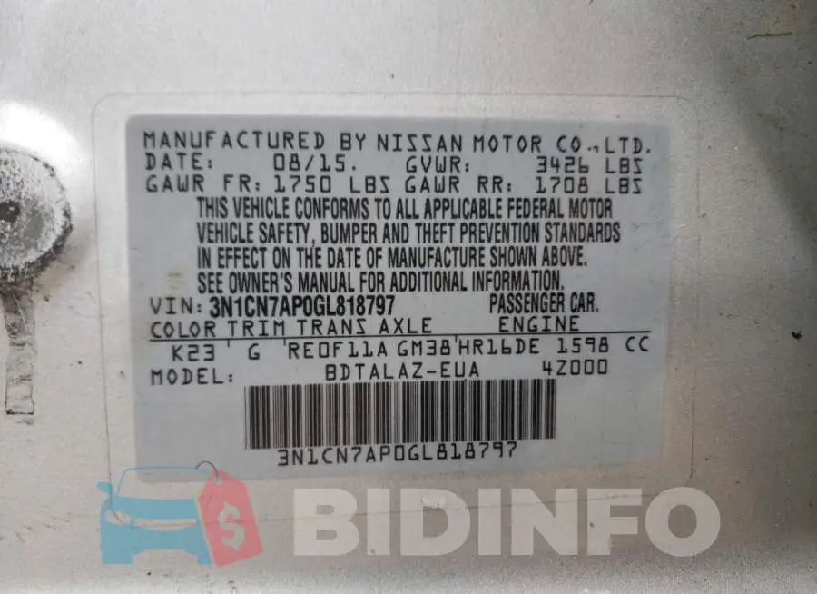 3N1CN7AP0GL818797 Photo# 12