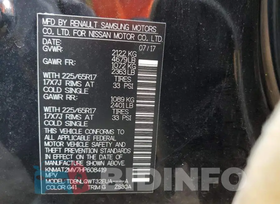 KNMAT2MV7HP608419 Photo# 10