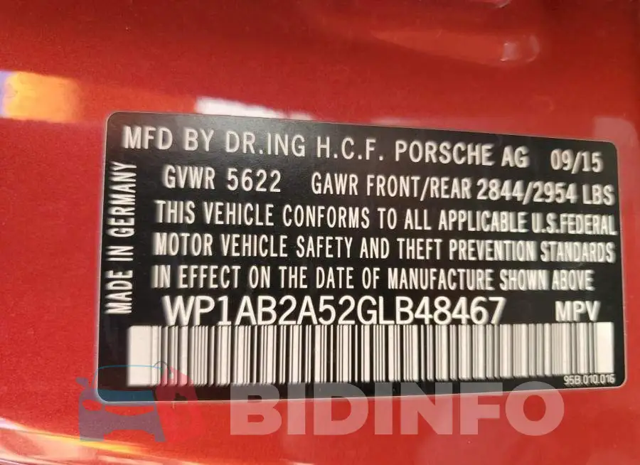 WP1AB2A52GLB48467 Photo# 10
