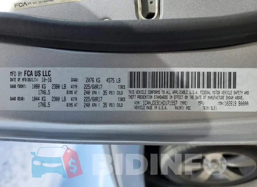 1C4NJDEB1HD171557 Photo# 10