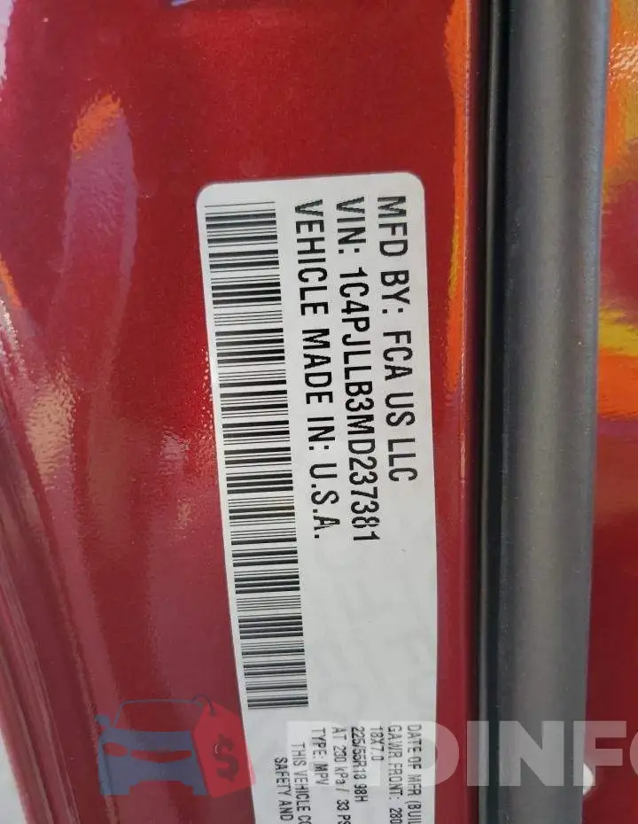 1C4PJLLB3MD237381 Photo# 10
