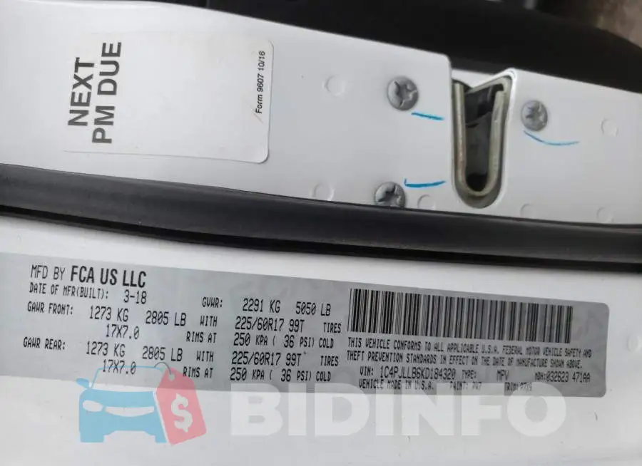 1C4PJLLB6KD184320 Photo# 10