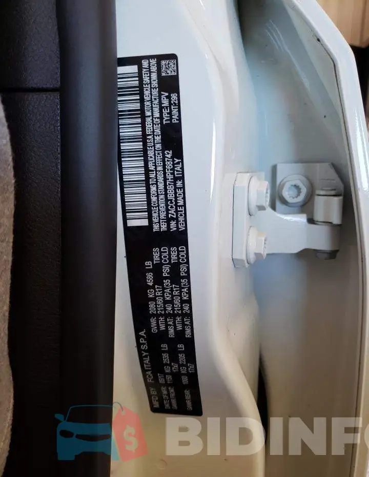 ZACCJBBB7HPF68742 Photo# 10