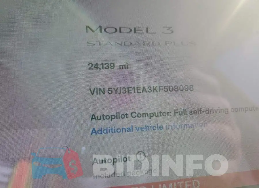 5YJ3E1EA3KF508098 Photo# 8