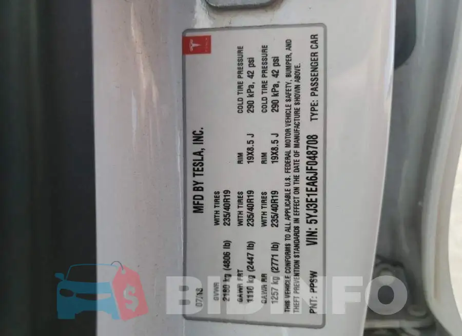 5YJ3E1EA6JF048708 Photo# 10