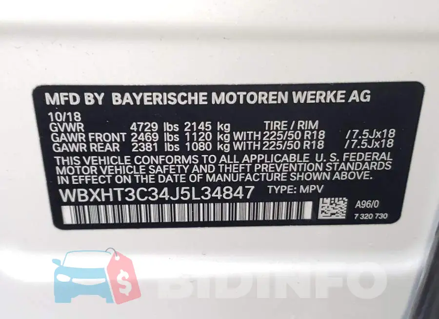 WBXHT3C34J5L34847 Photo# 10