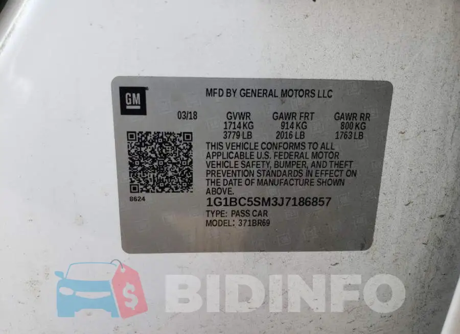 1G1BC5SM3J7186857 Photo# 10