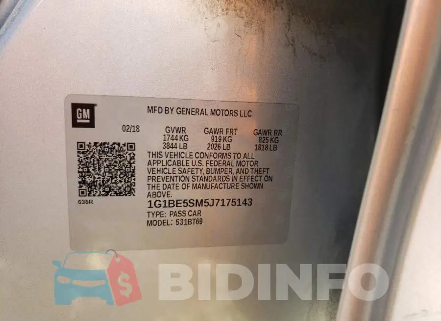 1G1BE5SM5J7175143 Photo# 10