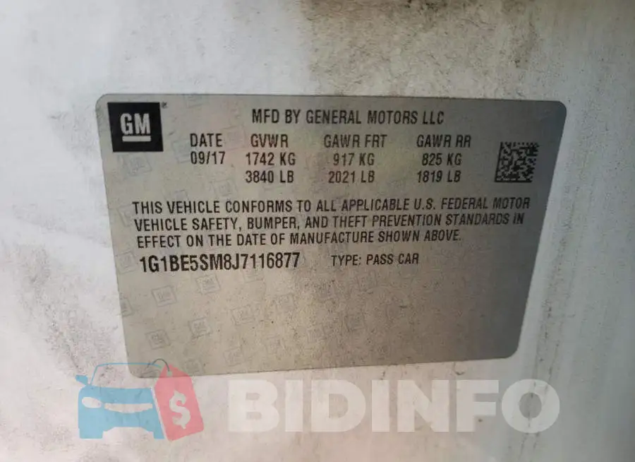 1G1BE5SM8J7116877 Photo# 10