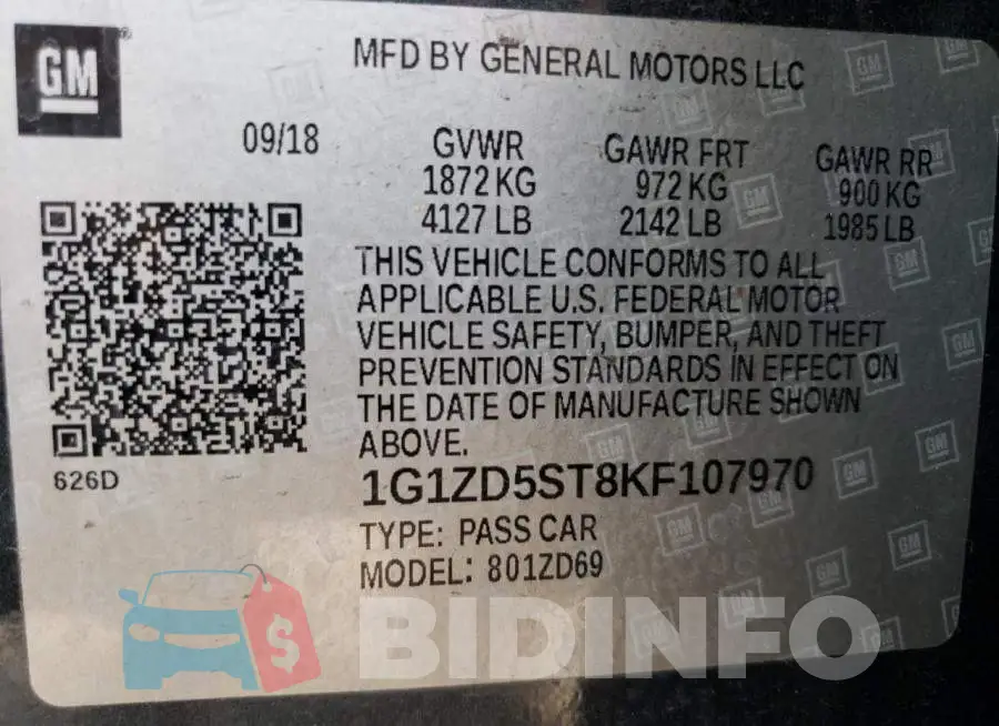 1G1ZD5ST8KF107970 Photo# 10