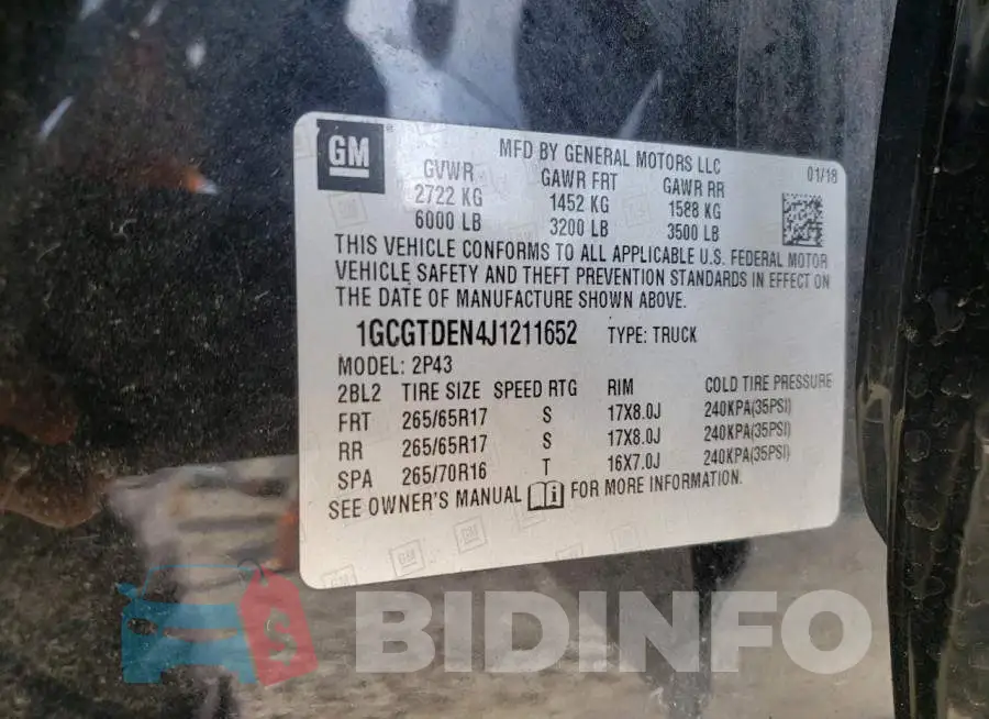 1GCGTDEN4J1211652 Photo# 10