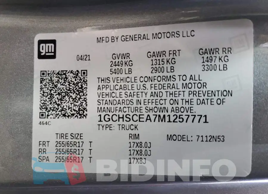 1GCHSCEA7M1257771 Photo# 12