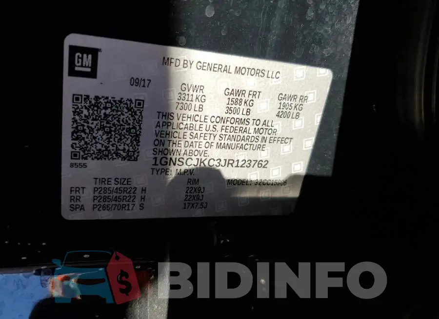 1GNSCJKC3JR123762 Photo# 10