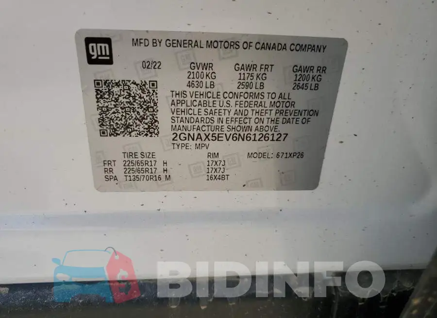 2GNAX5EV6N6126127 Photo# 10