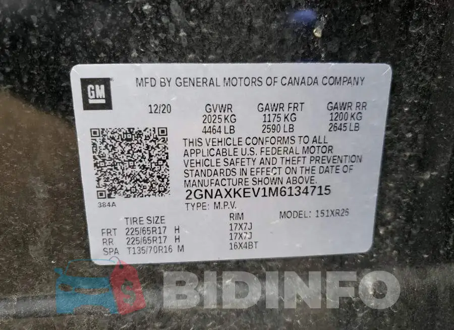 2GNAXKEV1M6134715 Photo# 10