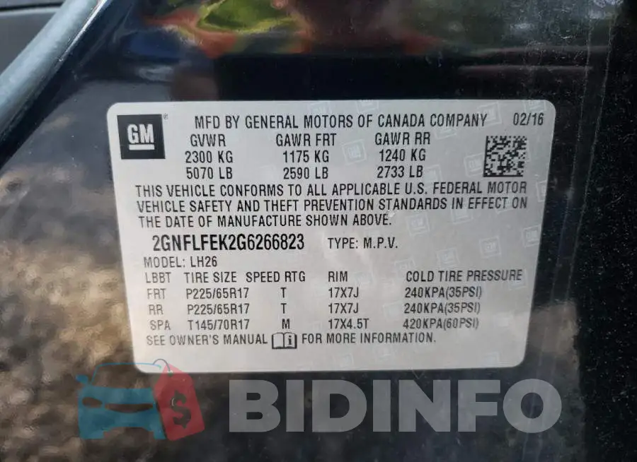 2GNFLFEK2G6266823 Photo# 10