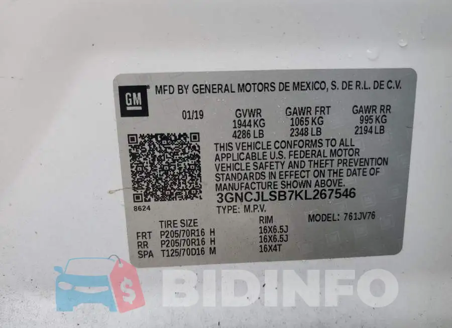 3GNCJLSB7KL267546 Photo# 10