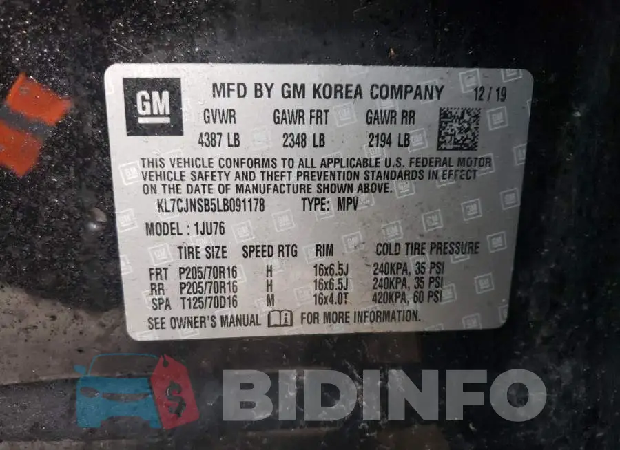 KL7CJNSB5LB091178 Photo# 10