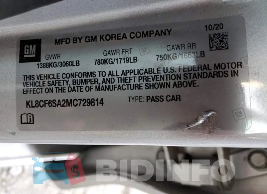 KL8CF6SA2MC729814 Photo# 12