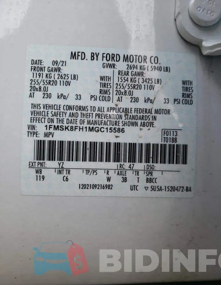 1FMSK8FH1MGC15586 Photo# 10