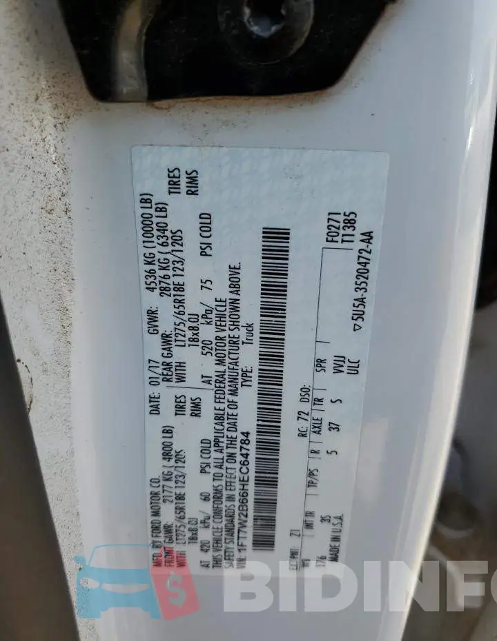 1FT7W2B66HEC64784 Photo# 10