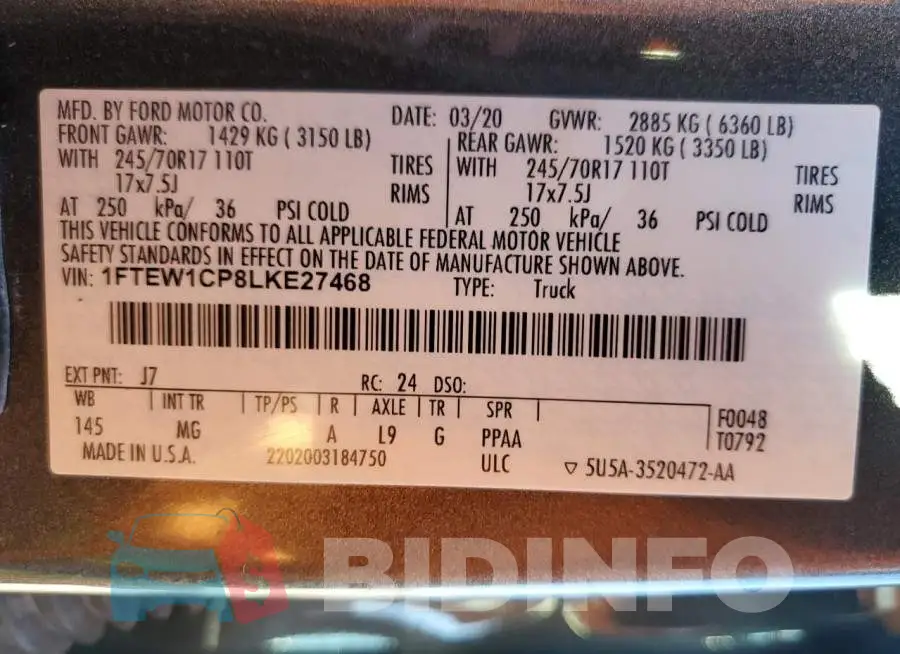 1FTEW1CP8LKE27468 Photo# 12