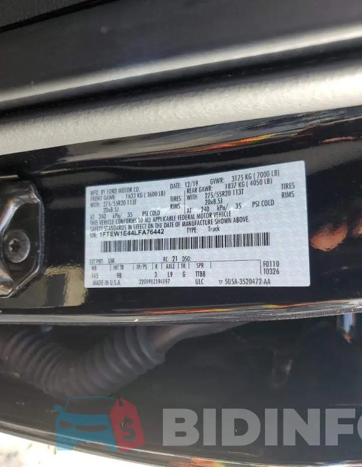 1FTEW1E44LFA76442 Photo# 10