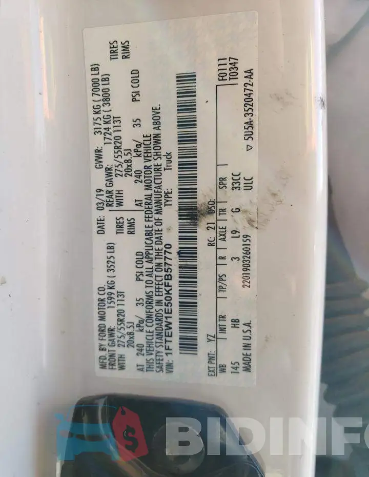 1FTEW1E50KFB57770 Photo# 10