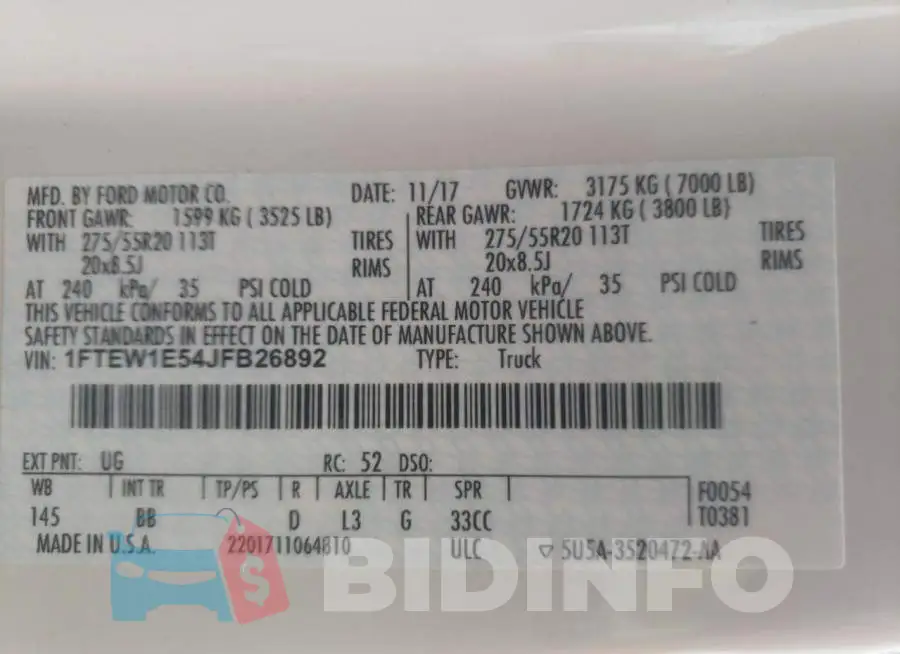 1FTEW1E54JFB26892 Photo# 10