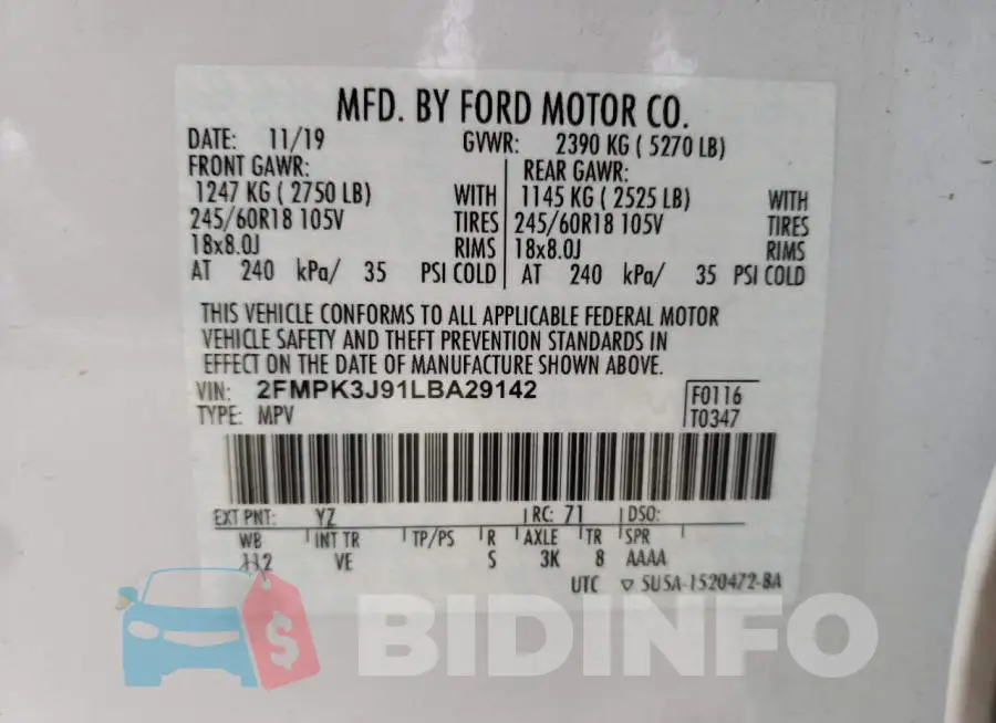 2FMPK3J91LBA29142 Photo# 13