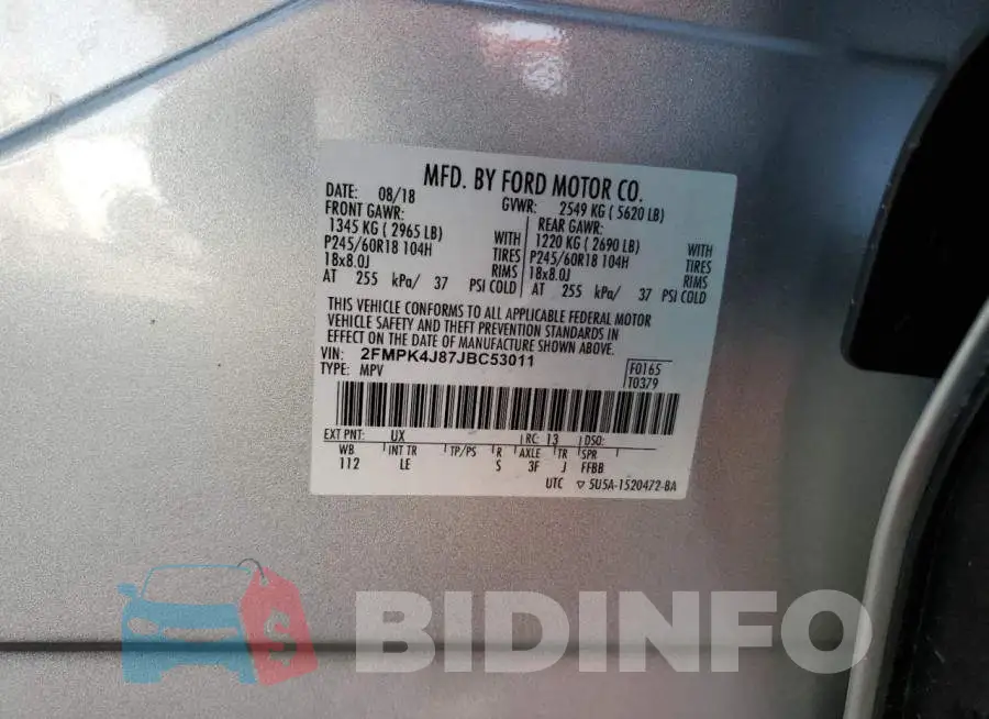 2FMPK4J87JBC53011 Photo# 13