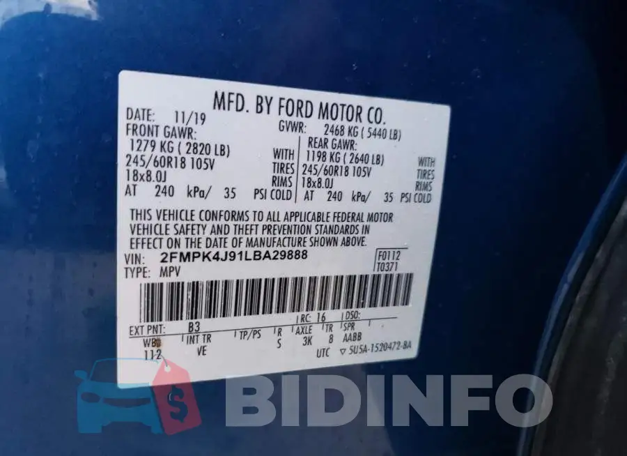 2FMPK4J91LBA29888 Photo# 10
