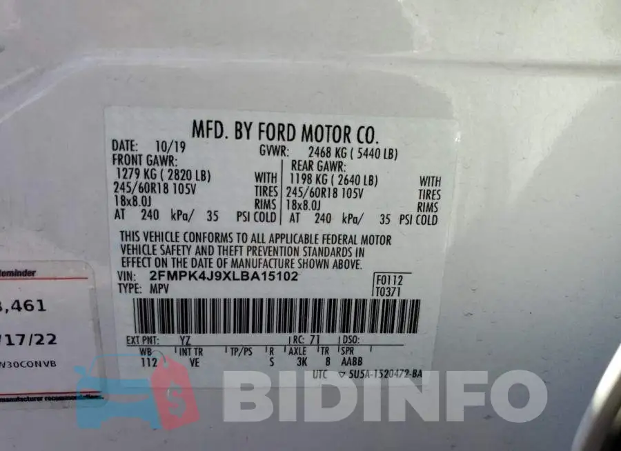 2FMPK4J9XLBA15102 Photo# 10